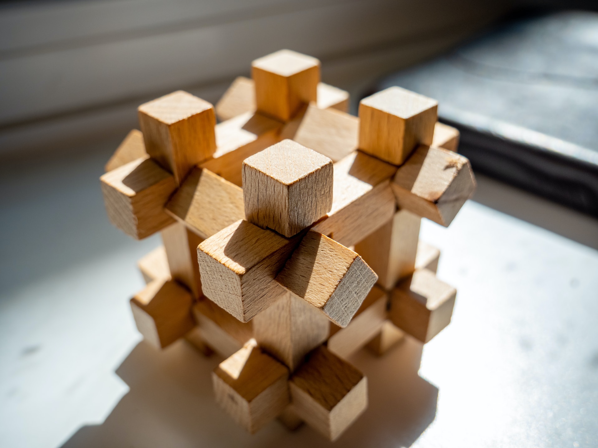 wooden rubix cube
